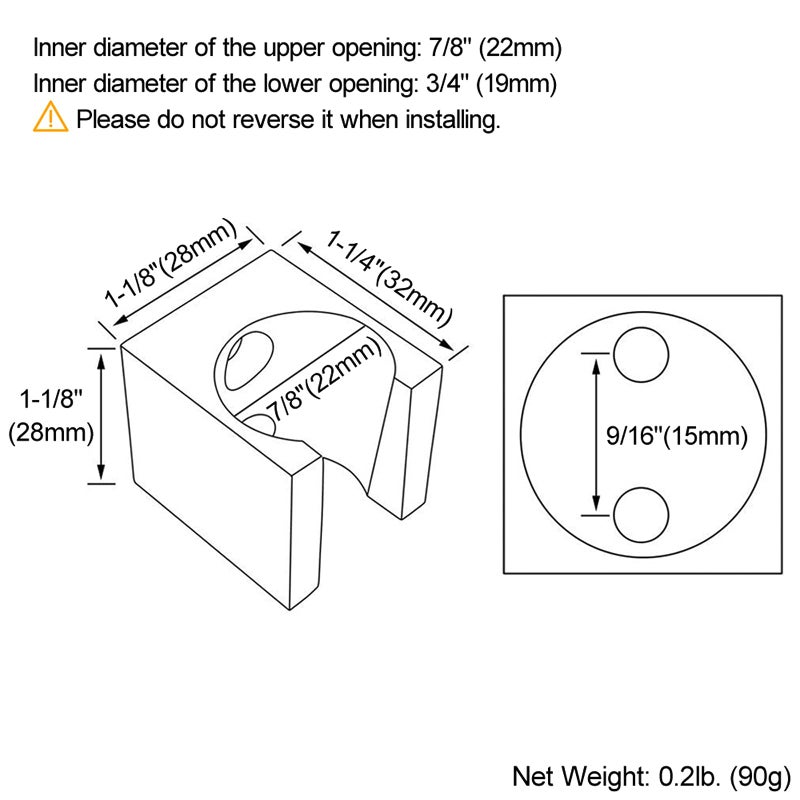 Angle Simple Shower Head Holder Wall Mount, Brass Shower Wand Handle Holder, Sprayer Bracket, Chrome - Image 2